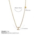 18K gold plated stainless steel necklace featuring a zircon Z letter charm and small heart - Letter Z Style (XL543WEGZ)