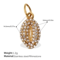 Gold stainless steel oval pendant with rhinestone inlay for DIY jewelry design - Oval Marquise Style / Gold