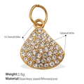Pear-shaped stainless steel pendant with sparkling white rhinestones in golden finish - Pear Shape / Gold