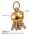 Golden octopus pendant with sparkling rhinestones in high quality stainless steel - Octopus Style / Gold