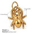 Golden stainless steel spider pendant with sparkling rhinestones for DIY jewelry making - Spider Style / Gold