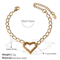 Γυναικείο βραχιόλι από ανοξείδωτο ατσάλι 18K χρυσό με κούμπωμα καρδιά 16+5cm - Βραχιόλι με Κούμπωμα Καρδιά (SL189G)