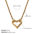 18k gold plated stainless steel heart pendant necklace with twisted rope chain - Heart Pendant Rope Chain Necklace (XL502G)