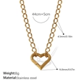 18K gold-plated stainless steel chunky link chain necklace with heart clasp - Heart Pendant Thick Chain Necklace (XL506G)