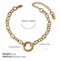 Goldenes Edelstahl-Kaffeebohnenketten-Armband mit rundem Anhänger und Verlängerung - Minimalistisches Goldarmband (SL240G)