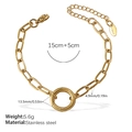 18K vergoldetes Edelstahlarmband mit rundem Anhänger und sicherem Karabinerverschluss - Minimalistisches Goldarmband (SL242G)