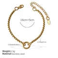 Eleganteres goldenes Edelstahl-Box-Kettenarmband mit rundem Glied und Karabinerverschluss - Minimalistisches Goldarmband (SL243G)