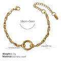 Vergoldetes Edelstahl-Kettenarmband mit Sternanhänger und verstellbarer Verlängerungskette - Minimalistisches Goldarmband (SL247G)