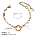 Goldenes Gliederkettenarmband aus Edelstahl mit rundem Verschluss und Karabiner - Minimalistisches Goldarmband (SL254G)