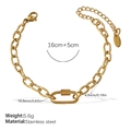 Goldenes Gliederarmband aus Edelstahl mit Hammerschlag-Textur und verstellbarer Kette - SL271G Gold Armband