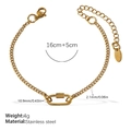 Minimalistisches vergoldetes Edelstahl-Armband mit Karabinerverschluss und Charm-Anhänger - Gold Armband (SL272G)