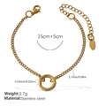 Minimalistisches goldenes Edelstahl-Armband mit verstellbarem Karabinerverschluss und Ring - Minimalistisches Goldarmband (SL267G)