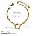 Goldenes Edelstahl-Armband mit Kordelkette, poliertem Ring und Karabinerverschluss - Minimalistisches Goldarmband (SL259G)