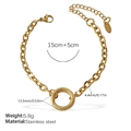 Goldenes Gliederkette-Armband aus Edelstahl mit Eulen-Anhänger und Maßangaben - Minimalistisches Goldarmband (SL261G)