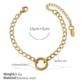 Vergoldetes Gliederarmband aus Edelstahl mit OT-Verschluss und 15+5cm Verlängerungskette - Minimalistisches Goldarmband (SL263G)