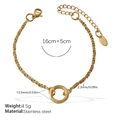 Goldenes Edelstahl-Kordelarmband mit kreisförmigem Glied und verstellbarer Verlängerung - Minimalistisches Goldarmband (SL265G)