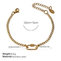 Bracelet à chaîne dorée en acier inoxydable avec maillon mousqueton et rallonge de 5cm - Bracelet Or (SL282G)