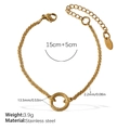 Goldenes Edelstahl-Kettenarmband mit poliertem Ringanhänger und Karabinerverschluss - Minimalistisches Goldarmband (SL268G)