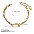 Bracelet chaîne cubaine en acier inoxydable doré avec boucle ovale et fermoir réglable - Bracelet Or (SL284G)