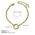 18K vergoldetes Edelstahlarmband mit S-Gliederkette und 4,1g schwerem Kreisanhänger - Minimalistisches Goldarmband (SL270G)