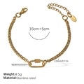 Bracelet chaîne cubaine en acier inoxydable doré avec pendentif mousqueton - Bracelet Or (SL285G)