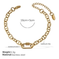 Bracelet chaîne à maillons en acier inoxydable doré avec un charme mousqueton élégant - Bracelet Or (SL286G)