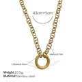 18K vergoldete Edelstahl Ankerkette mit rundem Knebelverschluss für Damen Schmuck - Minimalistische Goldhalskette (XL630G)