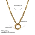Goldene Edelstahlkette mit gedrehten Gliedern und minimalistischem massivem Rundanhänger - Minimalistische Goldhalskette (XL631G)