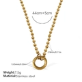 Goldene Edelstahl-Kugelkette mit verstellbarer Länge und 13,5 mm Ringanhänger-Detail - Minimalistische Goldhalskette (XL632G)