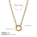 Goldene Edelstahl-Halskette mit rundem Federverschluss und ovalen Kettengliedern - Minimalistische Goldhalskette (XL633G)