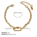 Bracelet à maillons dorés en acier inoxydable avec mousqueton ovale et rallonge 16cm+5cm - Bracelet Or (SL291G)