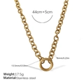 18K vergoldete dicke Edelstahl-Gliederkette mit rundem Federverschluss-Design - Minimalistische Goldhalskette (XL635G)