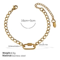 Bracelet chaîne à maillons en acier inoxydable doré avec boucle ovale et fermoir ajustable - Bracelet Or (SL293G)