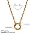 18K vergoldete Edelstahl Gliederkette mit minimalistischem Ringanhänger für Damen - Minimalistische Goldhalskette (XL637G)