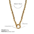 Vergoldete Edelstahlkette mit 18 Karat Gold-Finish und Federringverschluss-Details - Minimalistische Goldhalskette (XL638G)