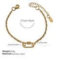 Bracelet corde en acier inoxydable doré avec boucle ovale et extension de 5 cm - Bracelet Or (SL296G)
