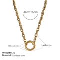 Halskette aus Gold-Edelstahl-Seilkette mit 13,5 mm Federringverschluss und 44 cm Länge - Minimalistische Goldhalskette (XL640G)