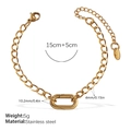 Goldenes Edelstahl-Gliederkettenarmband mit ovalem Verschluss und 5 cm Verlängerung - SL304G Goldarmband