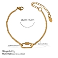 Bracelet minimaliste en acier inoxydable doré avec chaîne tressée et fermoir mousqueton - Bracelet Or (SL299G)