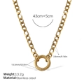 Vergoldete Edelstahl-Gliederkette mit 13,5 mm rundem Federverschluss für Damen - Minimalistische Goldhalskette (XL642G)