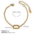 Vergoldetes Edelstahl-Gliederarmband mit ovalem Verschluss und Verlängerungskette - SL305G Goldarmband