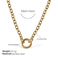18K vergoldete Edelstahl-Gliederkette mit rundem Verschluss und einer Länge von 43cm - Minimalistische Goldhalskette (XL644G)