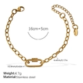 Bracelet chaîne minimaliste en acier inoxydable doré avec maillon ovale et fermoir homard - Bracelet Or (SL302G)