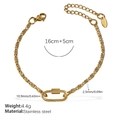 Bracelet minimaliste en acier inoxydable doré avec boucle ovale et maillons en S - Bracelet Or (SL303G)