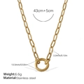 Vergoldete Halskette aus Edelstahl mit Büroklammerkette, Rundverschluss und Abmessungen - Minimalistische Goldhalskette (XL648G)