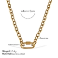Collier à maillons en acier inoxydable doré avec fermoir mousqueton ovale élégant - Collier Or XL662G