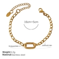 Golden stainless steel chain bracelet with oval link and lobster clasp closure - Gold Figaro Chain Bracelet