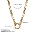 Goldene Halskette aus Edelstahl mit ovalen Gliedern, Federverschluss und Maßangaben - Minimalistische Goldhalskette (XL650G)