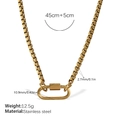 Collier chaîne box en acier inoxydable doré avec pendentif fermoir à vis ovale - Collier Or (XL663G)