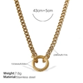 Goldene Edelstahl-Panzerkette mit Maßangaben und rundem Verschluss für Damen - Minimalistische Goldhalskette (XL651G)